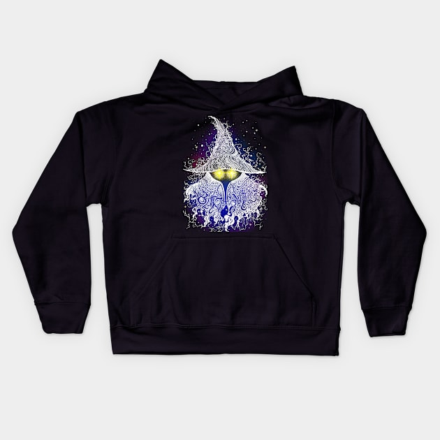 black mage glow Kids Hoodie by Moonjelly88